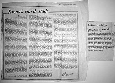 de Kroniek van de stad met het verhaal over het ongeluk